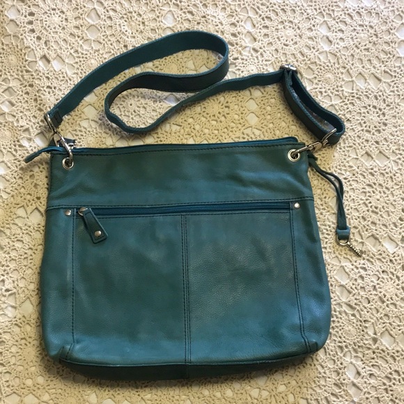 Soft Teal Fossil Crossbody Bag - Picture 2 of 11